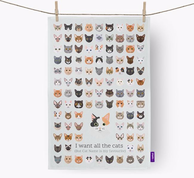 'I Want All the Dogs' - Personalised {breedFullName} Tea Towel